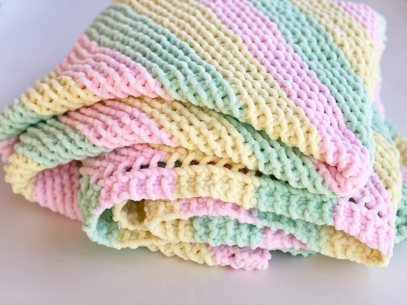 chunky baby blanket knit corner to corner