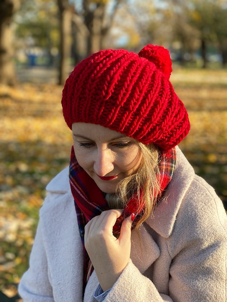 chunky knit beret the petite wool