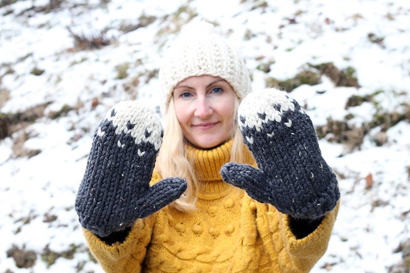 Snow Mountain Mittens Knitting Pattern - Handy Little Me Shop