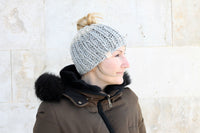 chunky messy bun hat knitting pattern