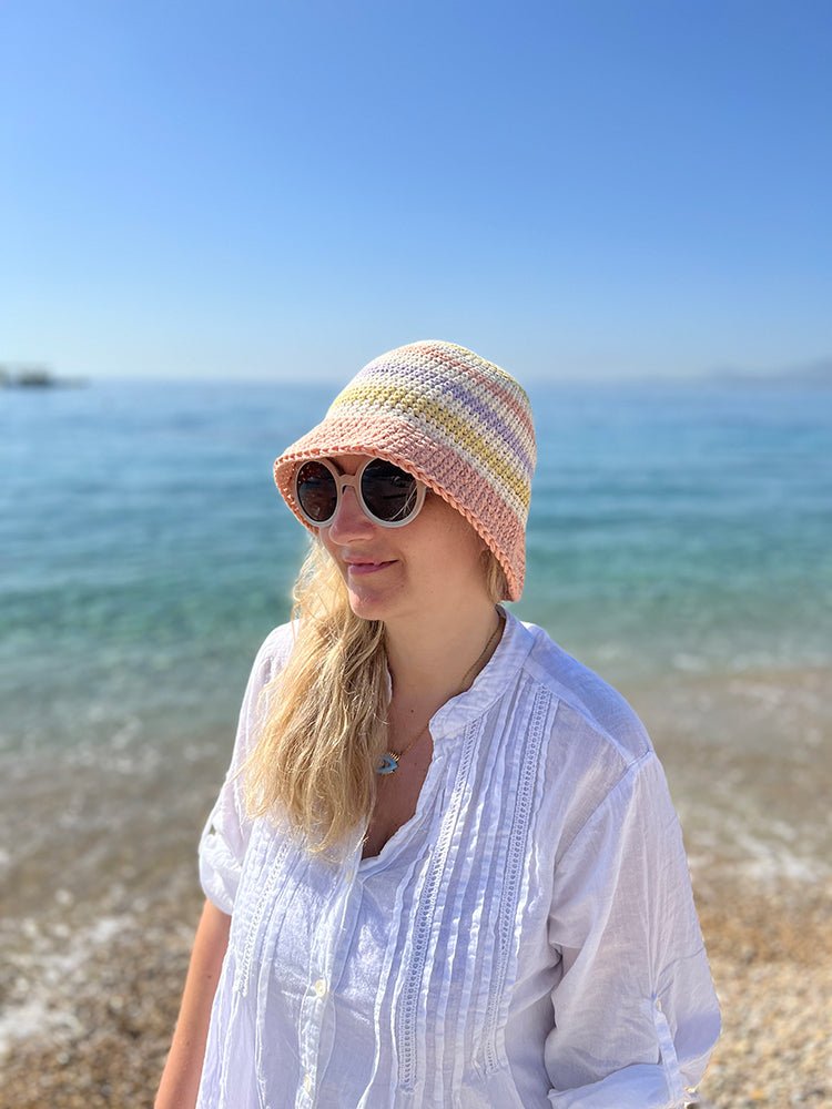 Striped Bucket Hat Crochet Pattern - Handy Little Me Shop