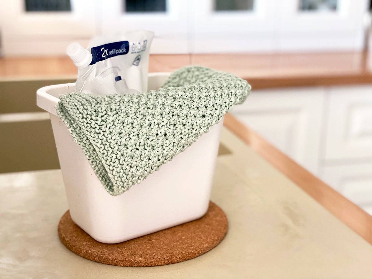 Irish Moss Stitch Dishcloth Knitting Pattern - Handy Little Me Shop