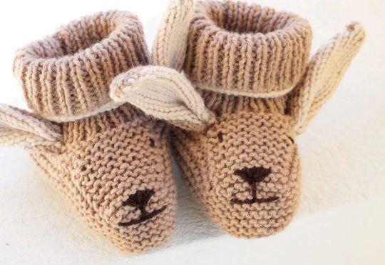 Bunny Baby Booties Knitting Pattern - Handy Little Me Shop