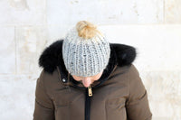 easy ribbed messy bun hat pattern