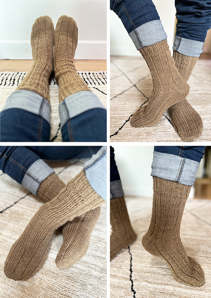 Ribbed Sock Knitting Pattern (6 Sizes)