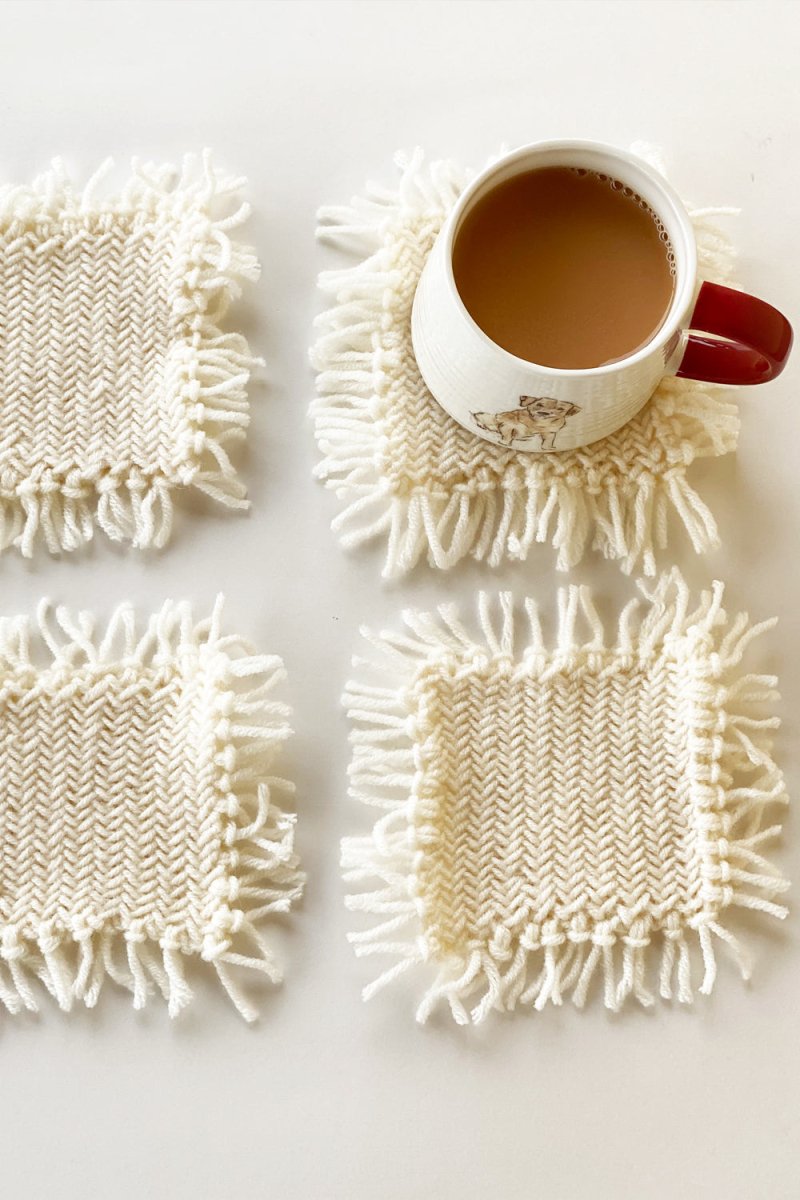 Fringe Coasters Knitting Pattern - Handy Little Me Shop