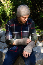 fingerless mittens and hat