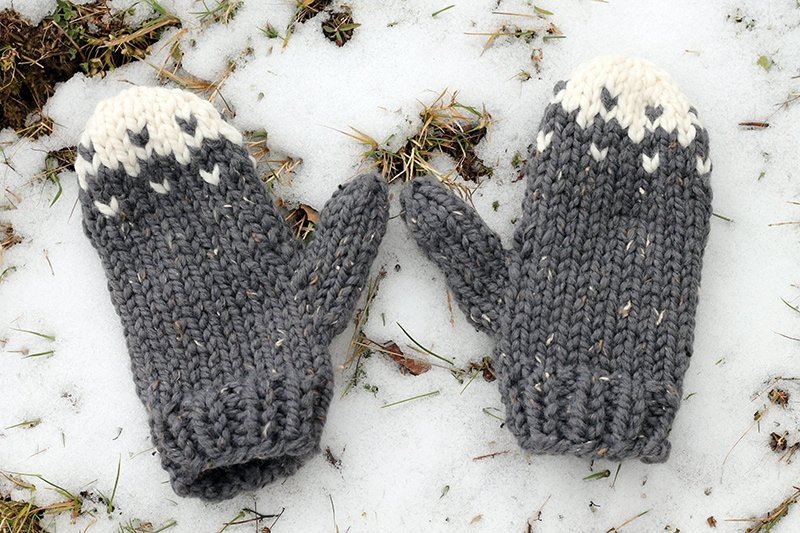 Snow Mountain Mittens Knitting Pattern - Handy Little Me Shop