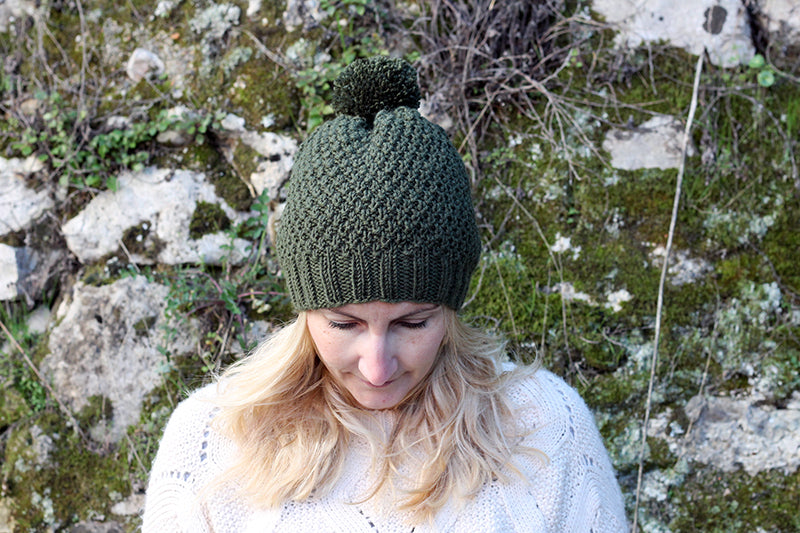 Irish Moss Stitch Hat Knitting Pattern