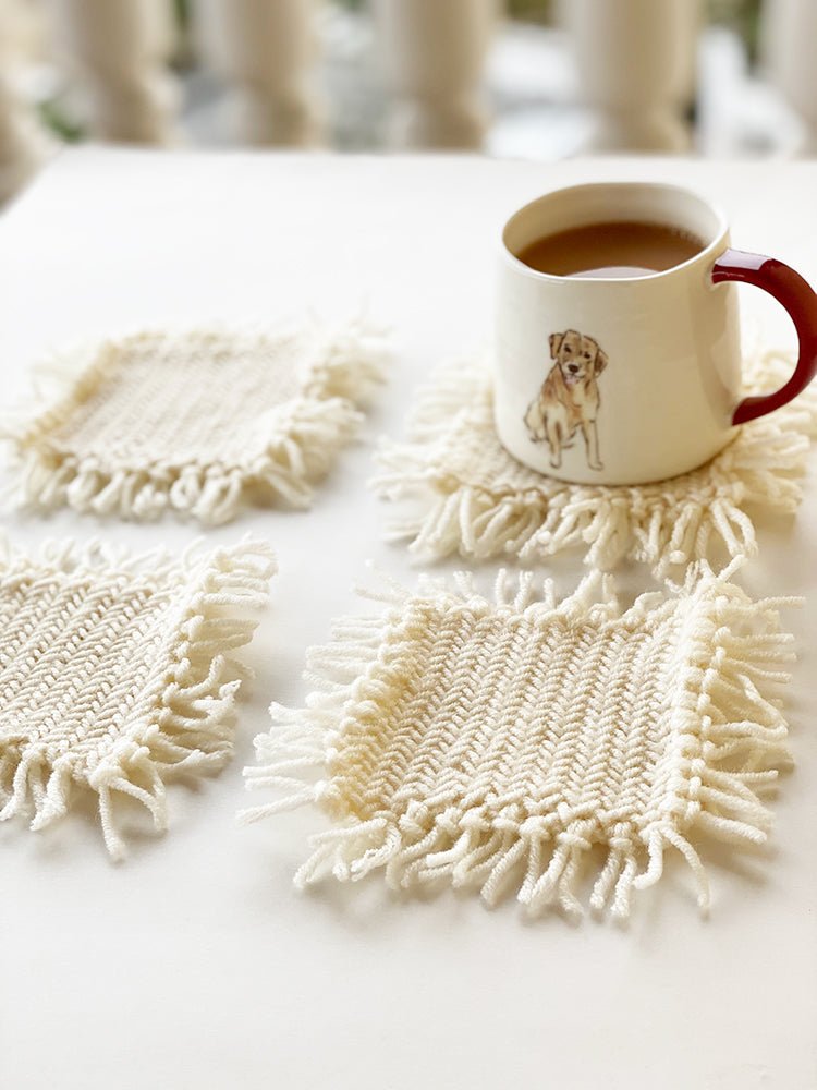 Fringe Coasters Knitting Pattern - Handy Little Me Shop
