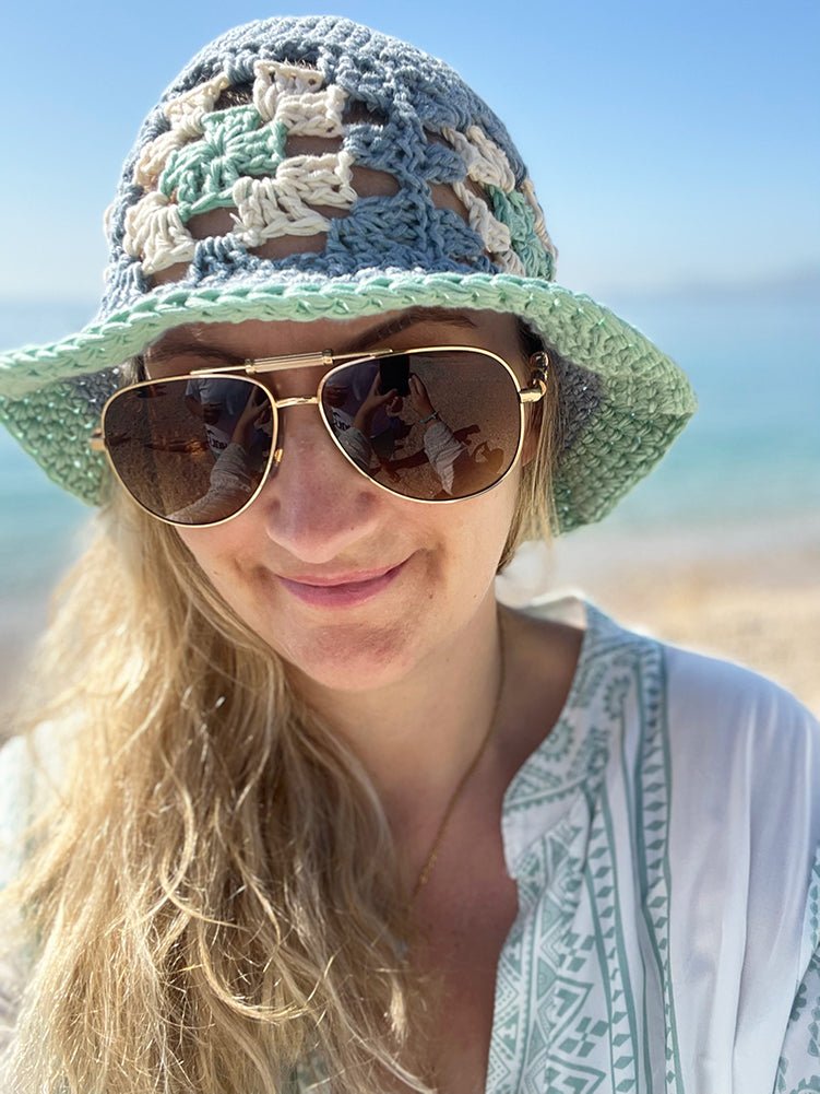 Granny Square Bucket Hat Crochet Pattern - Handy Little Me Shop