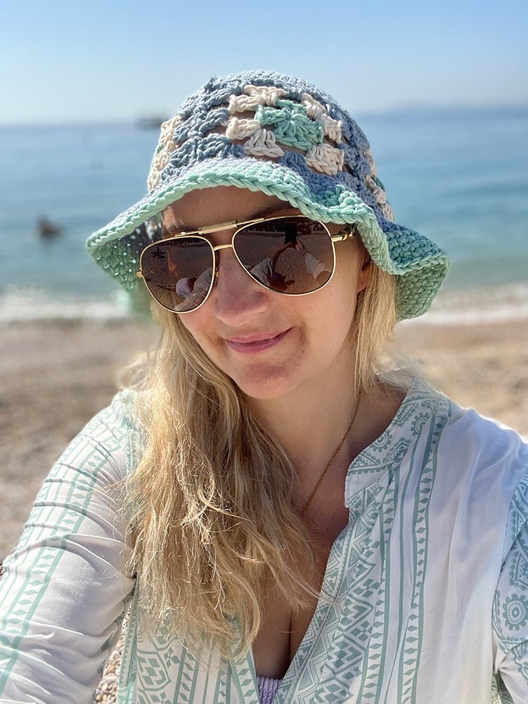 Granny Square Bucket Hat Crochet Pattern - Handy Little Me Shop