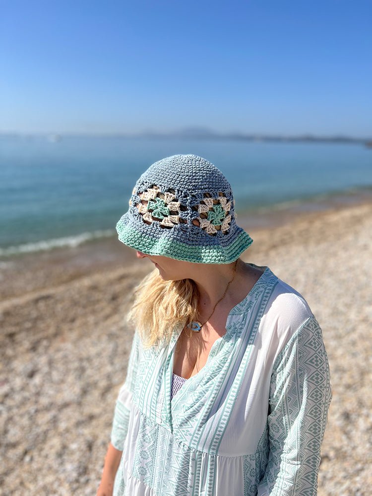 Granny Square Bucket Hat Crochet Pattern - Handy Little Me Shop