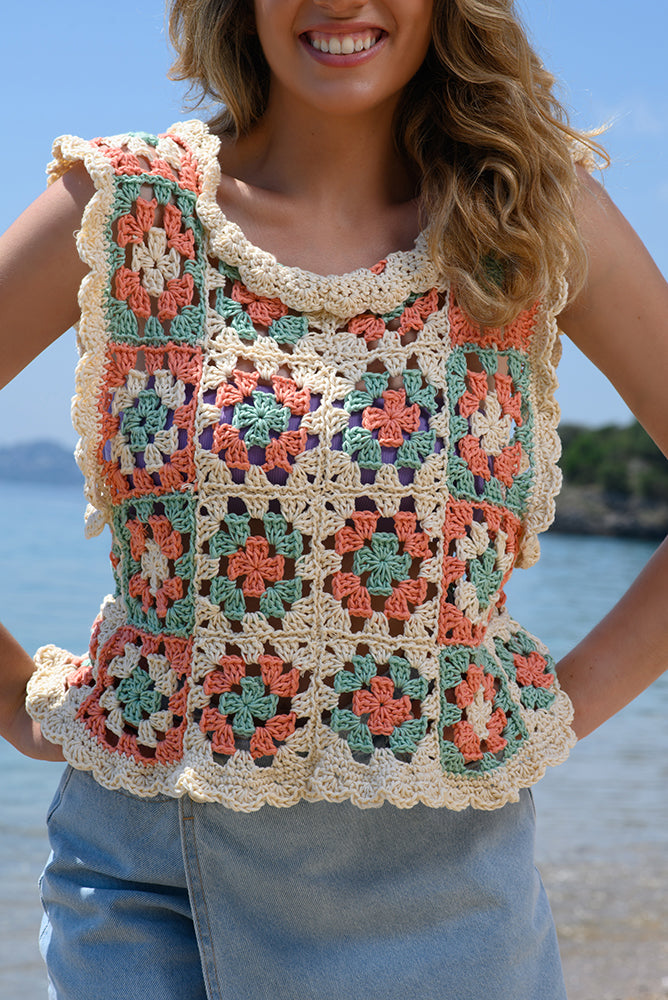 Granny Square Top Crochet Pattern