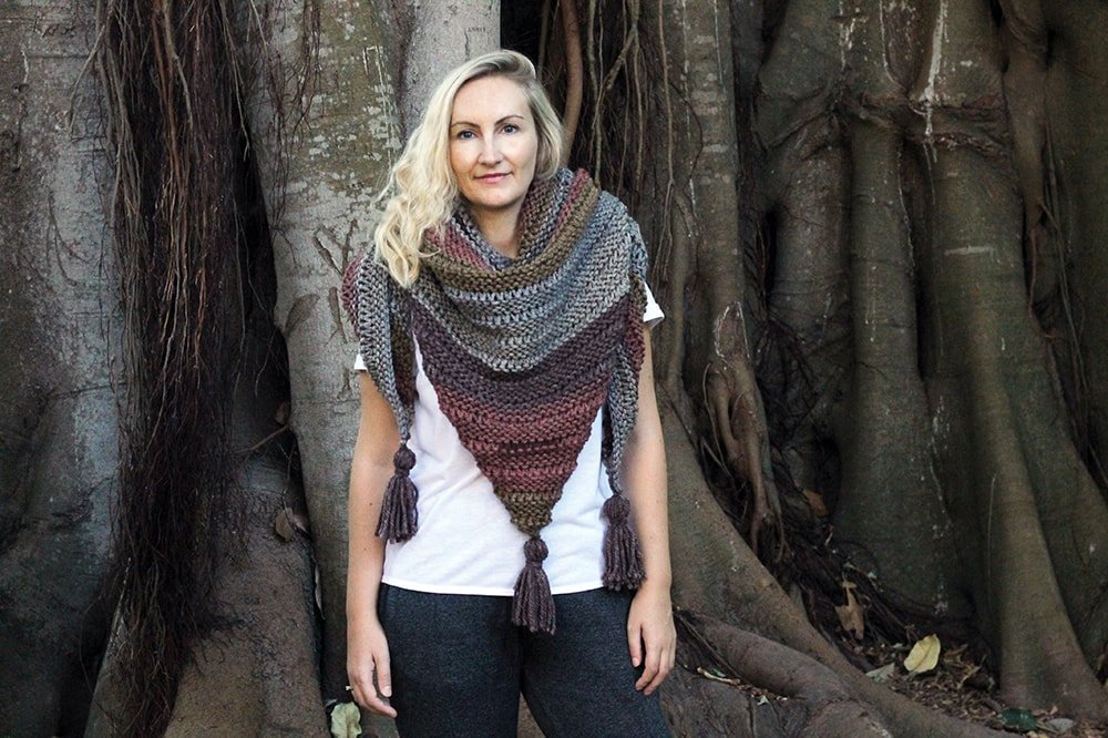 Fall Triangle Wrap Knitting Pattern - Handy Little Me Shop
