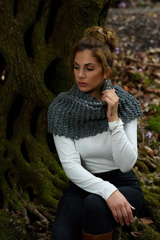 garter stitch knitted scarf