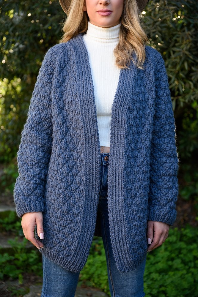 Claire's Modern Blue Cardigan Knitting Pattern - Handy Little Me Shop