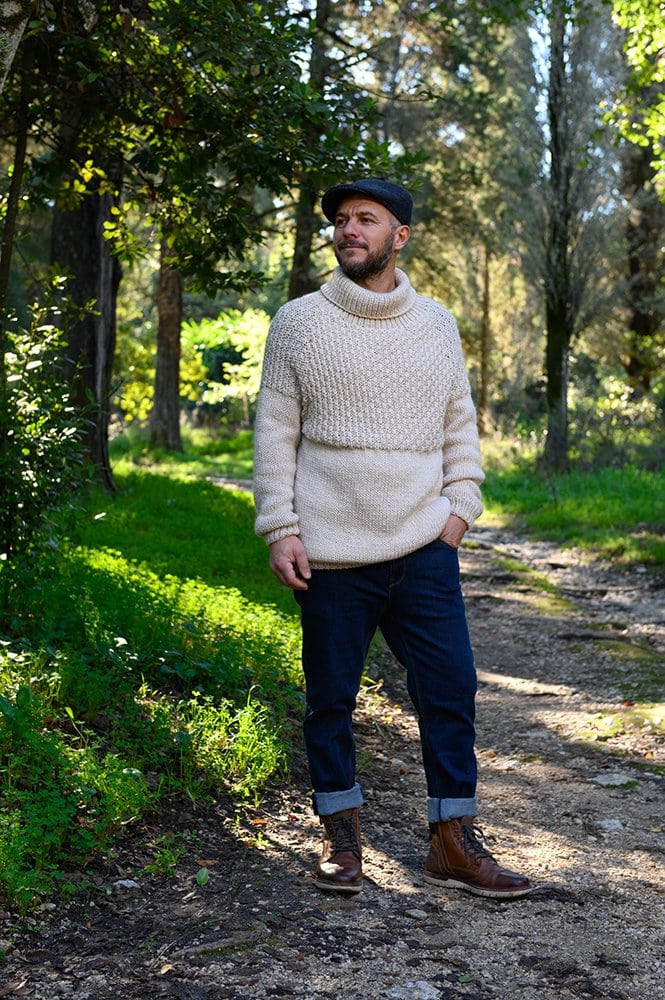 knit turtleneck sweater for men