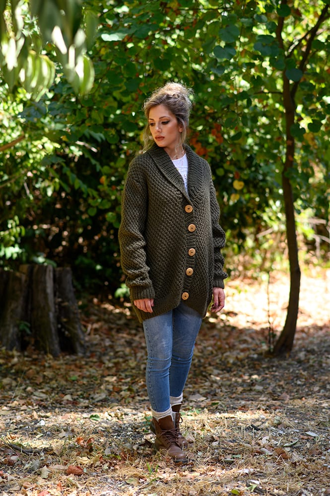 The Irish Moss Stitch Cardigan Knitting Pattern - Handy Little Me Shop