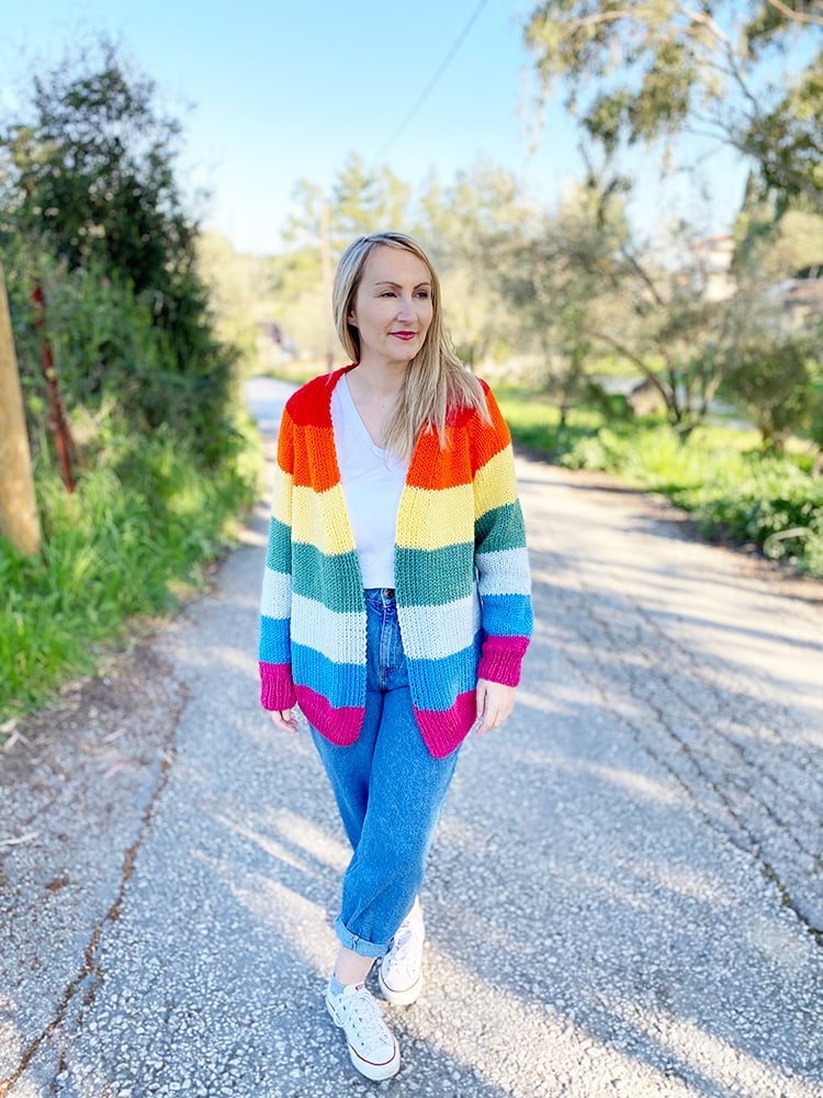 Rainbow Cardigan Knitting Pattern - Handy Little Me Shop