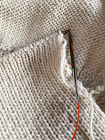 knitting the neck on the mens sweater