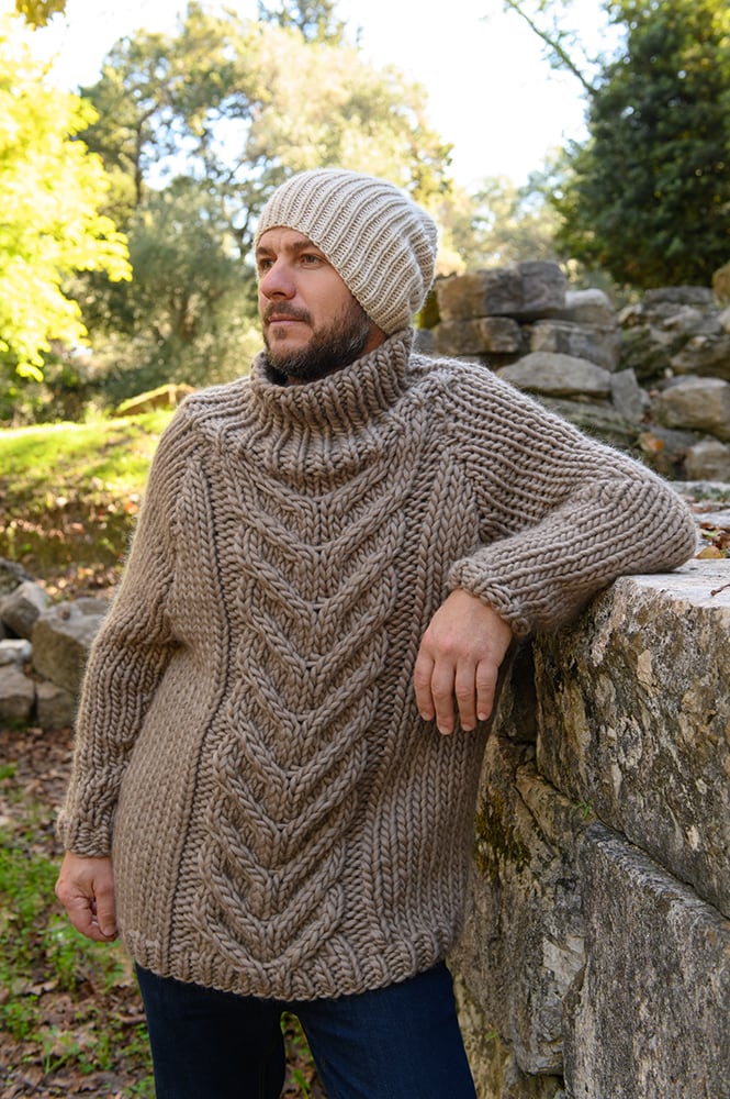 Men's Chunky Knit Jumper Pattern - Main Image