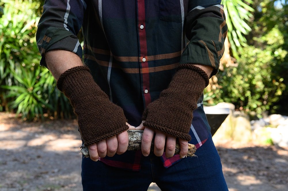 Men's Fingerless Gloves Knitting Pattern