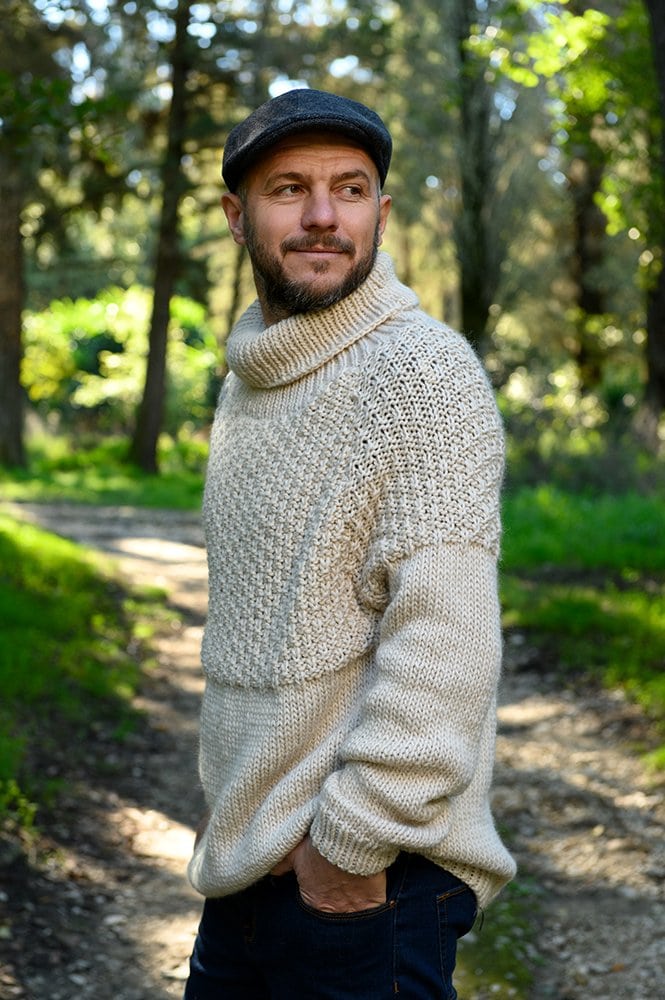 Men's Turtleneck Sweater Knitting Pattern - Handy Little Me Shop