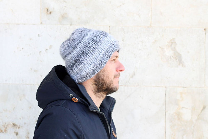 mens winter beanie hat knitting pattern