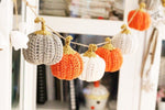 mini crochet pumpkin garland
