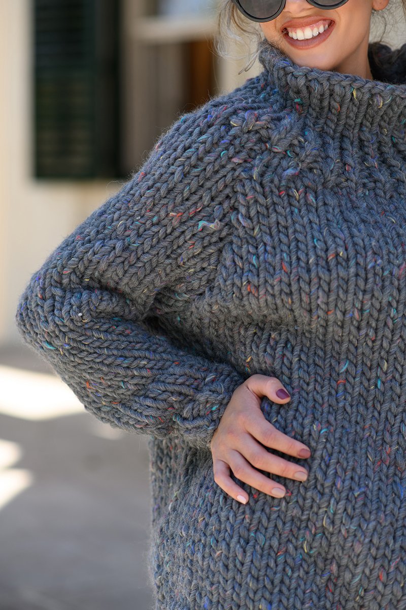 Chunky Turtleneck Sweater Knitting Pattern - Handy Little Me Shop
