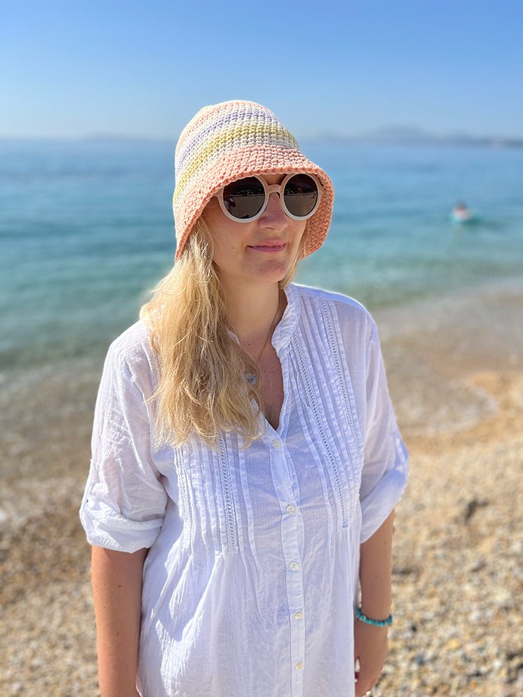 Striped Bucket Hat Crochet Pattern - Handy Little Me Shop