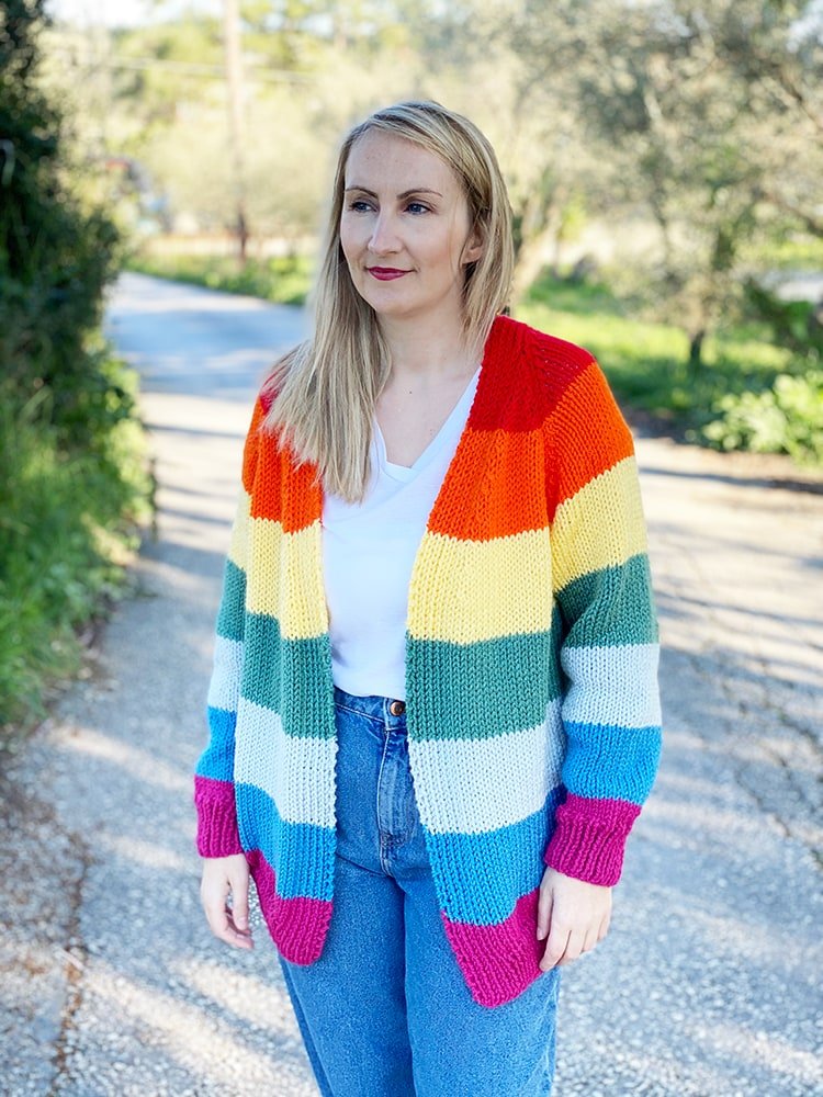 Rainbow Cardigan Knitting Pattern – Handy Little Me Shop