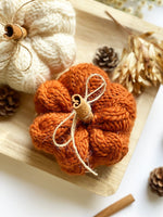 rust color knit pumpkin