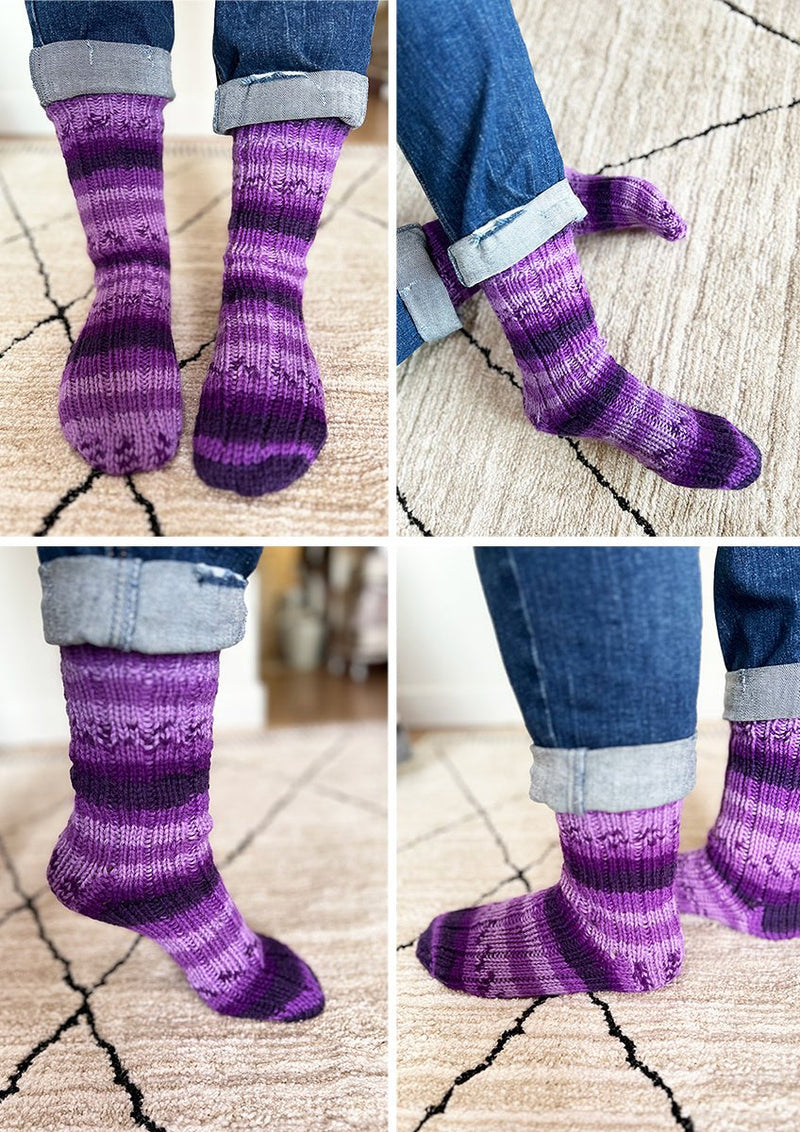 Twisting Rib Sock Pattern Ribbed Sock Knitting Pattern (6 Sizes) – Handy Little Me Shop