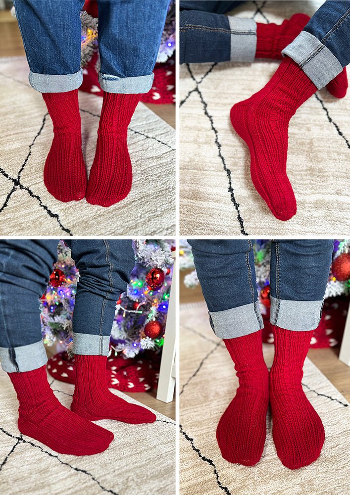 Ribbed Sock Knitting Pattern (6 Sizes) - Handy Little Me Shop