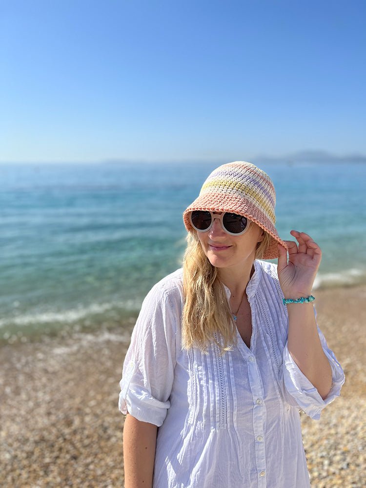 Striped Bucket Hat Crochet Pattern - Handy Little Me Shop