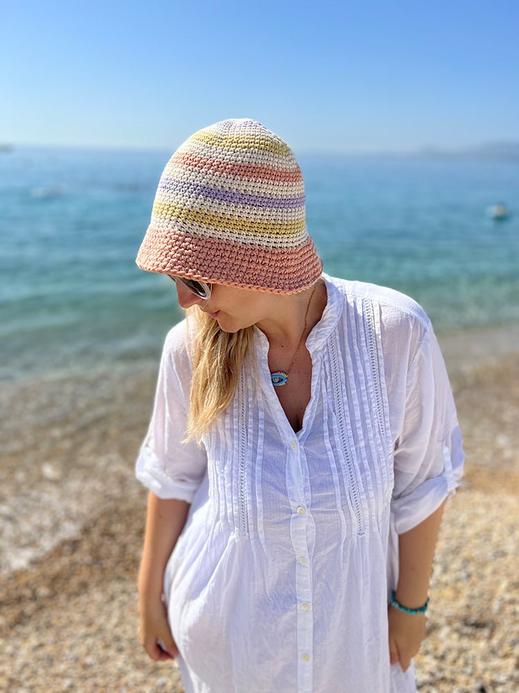 Striped Bucket Hat Crochet Pattern - Handy Little Me Shop
