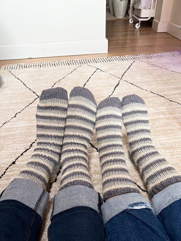 Striped Socks Knitting Pattern - Handy Little Me Shop