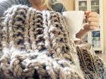 super chunky knitted throw blanket
