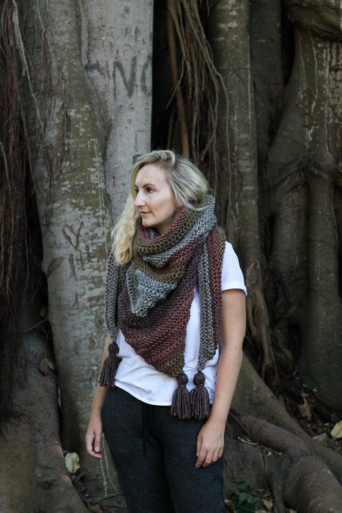 Fall Triangle Wrap Knitting Pattern - Handy Little Me Shop