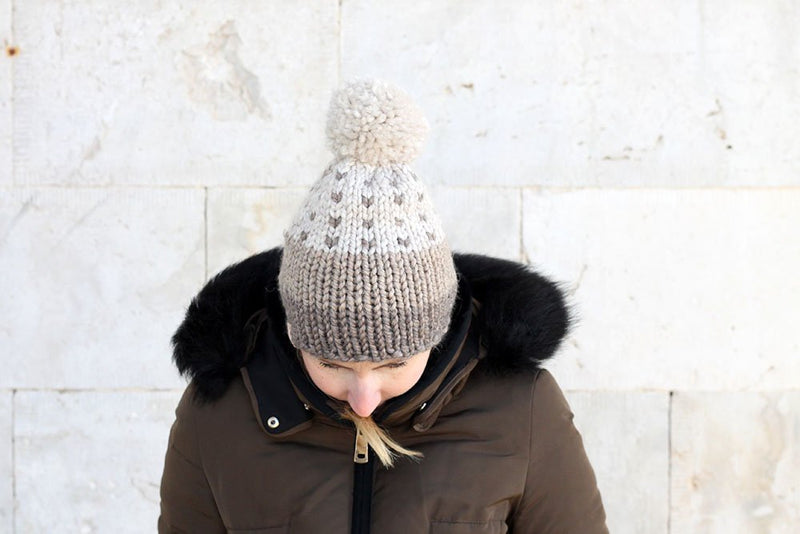 winter pom pom beanie hat