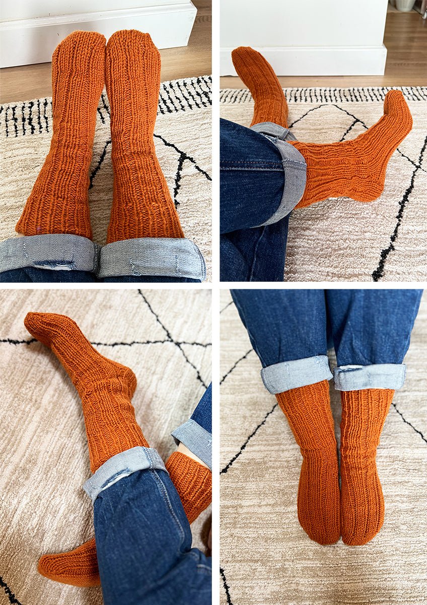 Ribbed Sock Knitting Pattern (6 Sizes) - Handy Little Me Shop