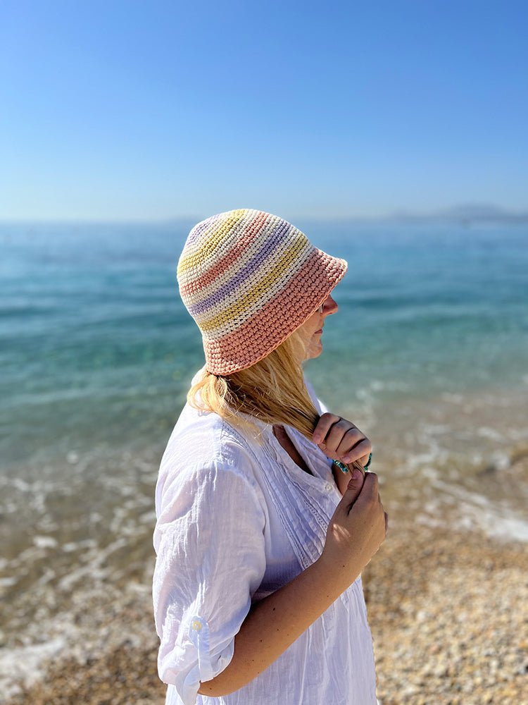 Striped Bucket Hat Crochet Pattern - Handy Little Me Shop
